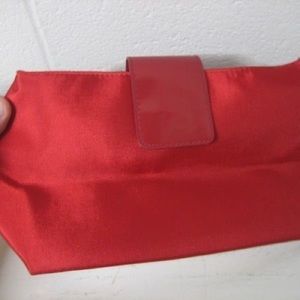 shiseido red makeup clutch bag